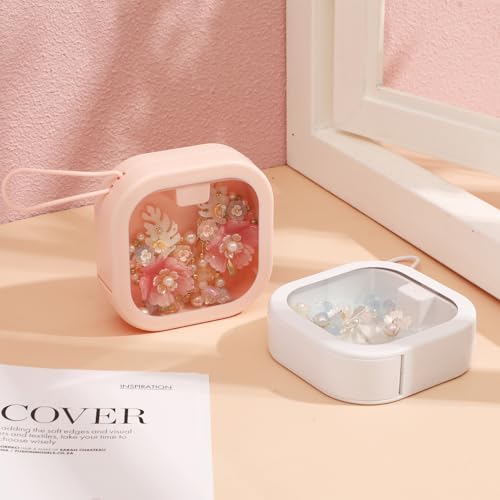PRETYZOOM 2-Pack Hair Tie Storage Box 3.74In TPE Compact Organizer – Wall-Mount & Travel-Ready Holder for Hair Bands, Clips, Scrunchies – Desktop & Bathroom Accessory Case for Girls