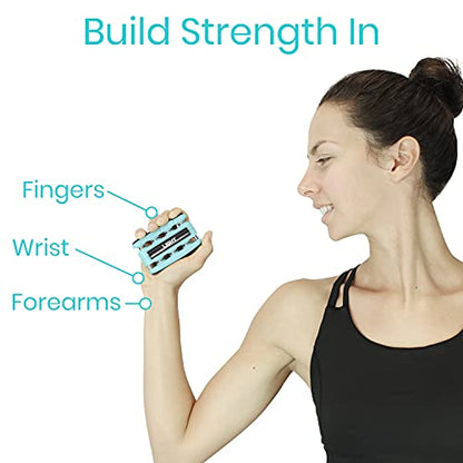 Finger Strengthener by Vive (3 Pack) Hand Grip Equipment for Guitar, Musicians, Rock Climbing & Therapy - Gripper with Exercise Guide for Strengthening Muscles