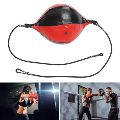 Double End Punching Ball, PU Leather Speedbag Pear Hanging Speed Punching Bags Boxing Training Ball Equipment for Reaction Eye Coordination Training