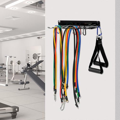 Wall-Mounted Gym Organizer, Resistance Band Storage Rack, Barbell Holder Wall Mount, Dumbbell Storage, Home Gym Accessories Holder (ZJ-L-2m)