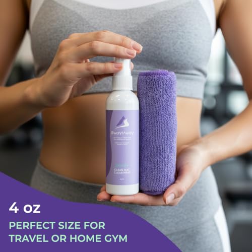 SwaytAway Fitness Mat Mist with Towel, 4oz Travel Size, 2 Pack, Lavender - size: 4 oz - 2 Pack