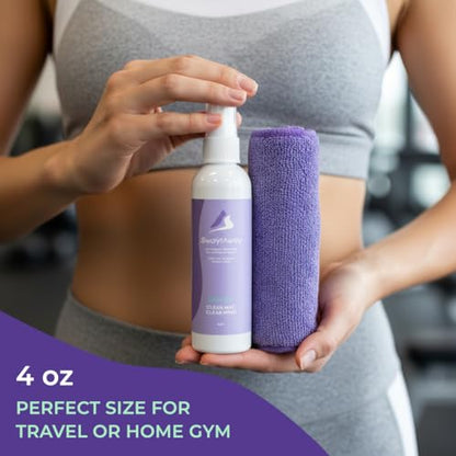 SwaytAway Fitness Mat Mist with Towel, 4oz Travel Size, 2 Pack, Lavender - size: 4 oz - 2 Pack