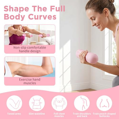 Dumbbell Set, Hand Weights For Women, 2.2lb Dumbbells Set of 2, Exercise & Fitness Dumbbells, Dumbbell Set for Walking, Yoga, Dance, Barre, Pilates, Cardio, Aerobics - color: PINK