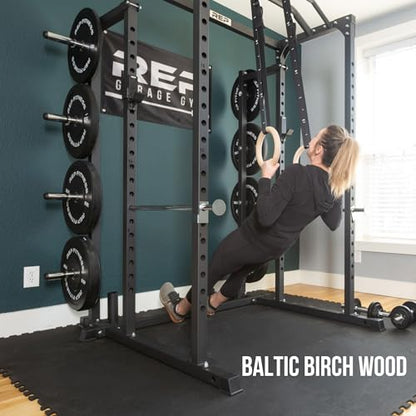 REP Fitness Wood Gymnastic Rings with Numbered Heavy Duty Adjustable Straps - Perfect for Cross-Training Workouts, Gymnastics and Conditioning - size: 1.25", style: 7.5' Straps