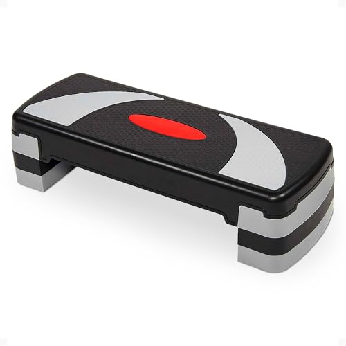 BalanceFrom 31-inch Aerobic Step Platform Trainer with 3 Adjustable Risers - color: Gray