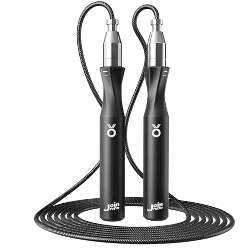 Weighted Jump Rope,Dual Bearing Smooth Rotation Speed Jump Rope, One-Button Push Adjustable Length for Men Women, Workout with Metal Handles for Fitness, Home Exercise & Slim Body