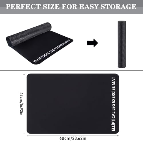 Double-Sided Non-Slip Workout Mat for Ellipse Machine Leg Exerciser Thick Exercise Mat for Under Desk Elliptical Treadmill Mat Home Floor Protection Gym Mat
