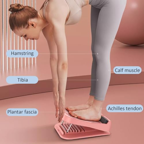 Calf Stretcher Slant Board 13-Level Adjustable Foldable Stretching Ramp with Magnets for Plantar Fasciitis Achilles Stretch, Blue - color: Blue