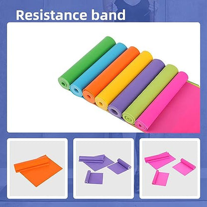 Sempoda 5PCS Resistance Band,Mobility and Powerlifting Exercise Bands,Thickened 2m Length 36lb High Strength Stretch Band for Men Women Workout Training Fitness