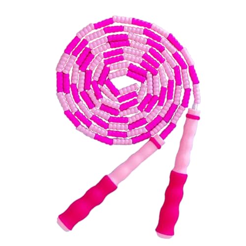 Jump Rope for Kids Girls and Boys, Soft Beaded Jump Ropes, Adjustable Skipping Rope, Tangle-Free Segmented Rope for Kid and Women Men Adults Exercise, Keeping Fit, Training - 9.2Ft - color: Pink2