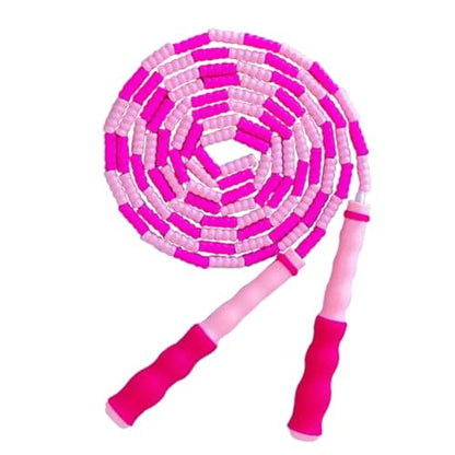 Jump Rope for Kids Girls and Boys, Soft Beaded Jump Ropes, Adjustable Skipping Rope, Tangle-Free Segmented Rope for Kid and Women Men Adults Exercise, Keeping Fit, Training - 9.2Ft - color: Pink2