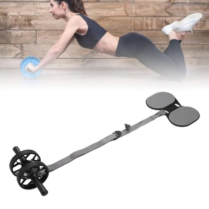 Alomejor Ab Wheel Roller, Dual Wheel Auto Exercise Equipment with Knee Pad for Home Gym Core Workout Strength Training