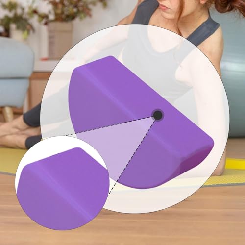Half Round Yoga Block,Half Moon Balance Block,Multifunctional Exercise Brick Prop AntiSlip for Home Gym Workout Training - color: Violet