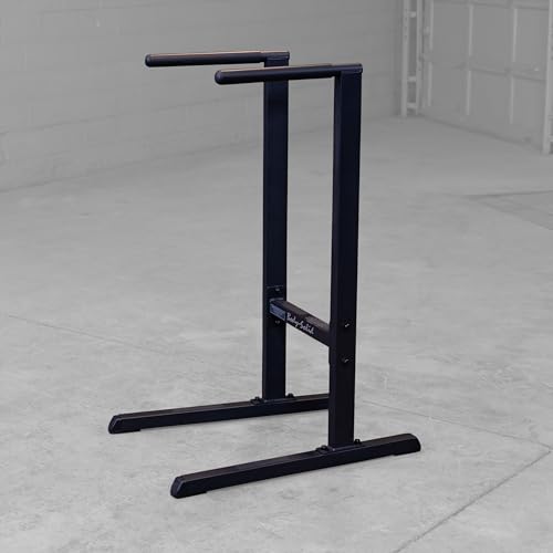 Body-Solid (GDIP59B) Dip Station - Heavy-Duty Steel Dip Bars with Slip-Proof Grips - Adjustable & Stable Pull-Up Stand for Strength Training - Powder Coated Fitness Equipment, Black