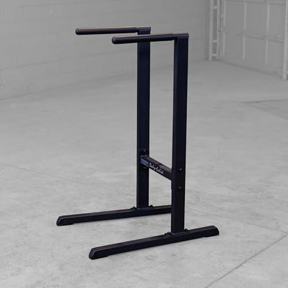 Body-Solid (GDIP59B) Dip Station - Heavy-Duty Steel Dip Bars with Slip-Proof Grips - Adjustable & Stable Pull-Up Stand for Strength Training - Powder Coated Fitness Equipment, Black