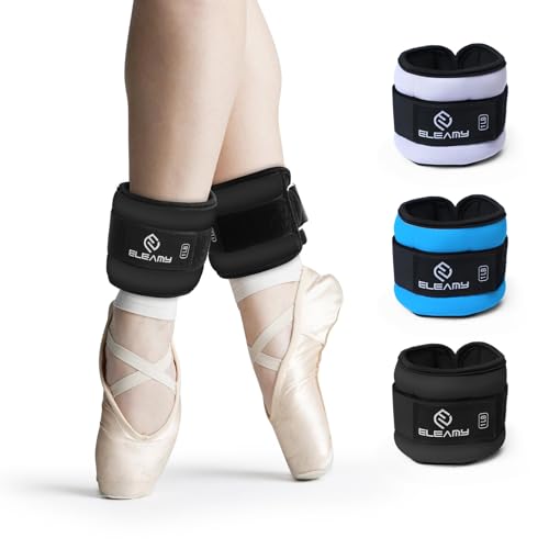 ELEAMY Ankle Weights for Women & Men - 0.5/1/2/3lb*2 Pairs - color: Black, size: 3.0 Lbs Each (6.0 Lbs Pair)