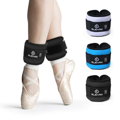 ELEAMY Ankle Weights for Women & Men - 0.5/1/2/3lb*2 Pairs - color: Black, size: 3.0 Lbs Each (6.0 Lbs Pair)