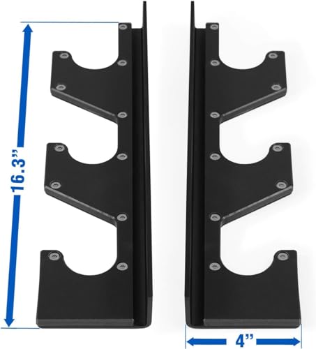 Yes4All Vertical Wall Mounted Olympic Barbell Holder, Barbell Storage Rack, Hanging Barbell Rack for Home Fitness Equipment - color: Black Horizontal Wall Mounted - 2 Pairs