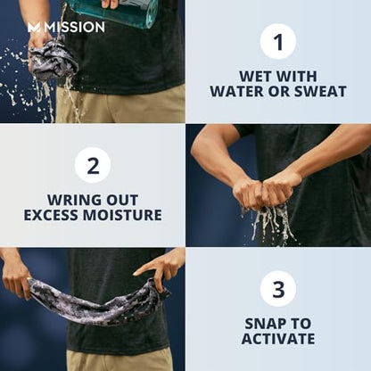 MISSION Max Plus Cooling Towel- Soft, Durable Microfiber - Cools Up to 3 Hours - UPF 50 Sun Protection - Machine Washable