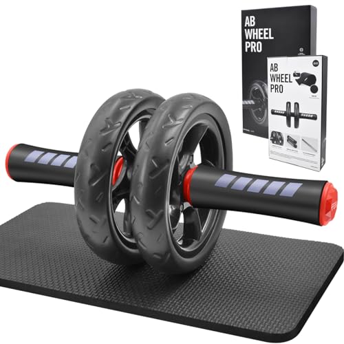Ab roller wheel with knee pad for abdominal exercise core workout weight loss no noise easy to assembling light weight perfect home gym equipment for men & women