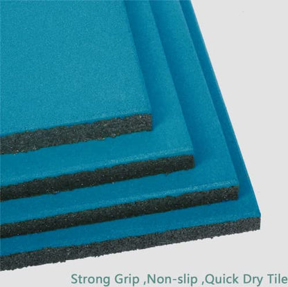 4 Pack Interlocking Tiles 20"x20"x1" Heavy Duty Rubber Tile Green Non-Slip Flooring Mat for Playground Park Gym Indoor and Outdoor, Cover 11.12 Sq.FT