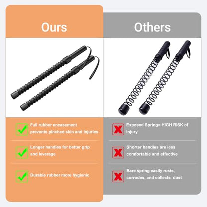 Ropeless Battle Ropes – Weighted Portable Workout Ropes for Home Gym, Cordless Jump/Arm Exerciser with Non-Slip Gloves & Training Poster – HIIT, Low-Impact Cardio & Strength/Muscle Training(2PCS)