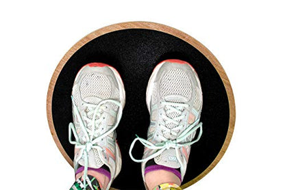 15.7" Wood Wobble Balance Board Balance Trainer by Trademark Innovations,Black