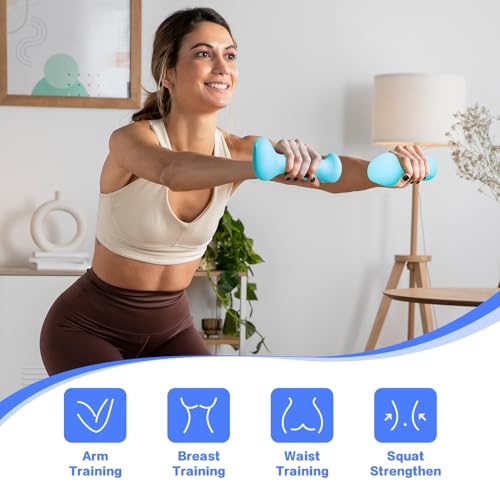 HXD-ERGO Ergonomic Dumbbells Weights Set-Hand Weights for Women at Home, Ear Dumbbells Weights for Pilates, Yoga, Jogging,StrengthTraining - color: 4 LBS