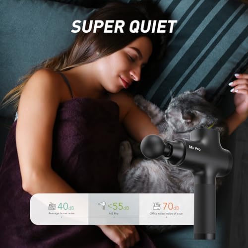 Opove M3 Pro 2 Massage Gun Deep Tissue Percussion Muscle Massager for Workout, Handheld Percussive Therapy Fascia Gun for Athletes Fast Recovery 4-8 Hours Long Battery Life, Powerful, Quiet, Black - color: Black