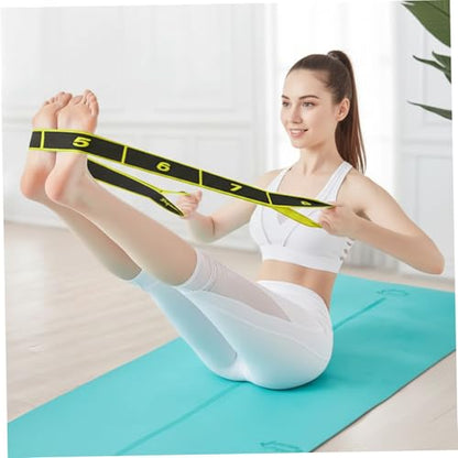 Stretching Straps 90cm Long Numbered Resistance Band with 8 Loops - Exercise Bands Adjustable Tension for Yoga, Pilates, Dance & Strength Training (Yellow), Yoga Strap, Stretching Straps - color: Yellow