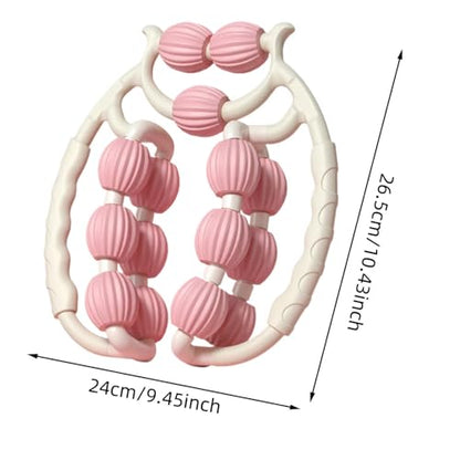 15 Wheels Massage Roller, Cellulite Appearance Circular Leg Clamp Massage Relax Roller, Muscle Relaxer for Legs, Thighs, Arm, Indoor Sports Yoga Bodybuilding Equipment (Pink)