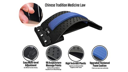 Back Stretcher Device for Back Pain Relief - Lumbar Support - Spine Deck - Massager for Back - Spine Stretcher Helps Lower Back Pain - Easy Back Therapy that relieves Chronic Pain