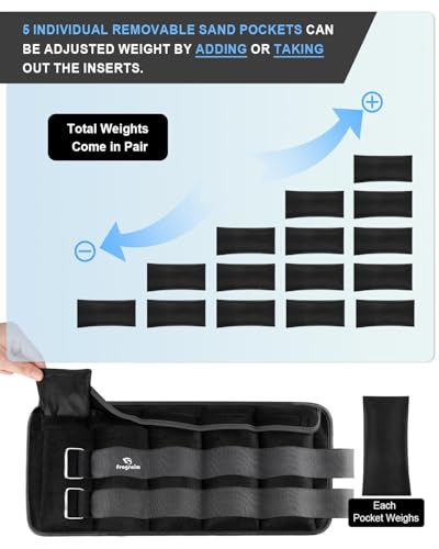 Fragraim Adjustable Ankle Weights 1-3/4/5/6/8/10/12/15/20 LBS Pair with Removable Weight for Jogging, Gymnastics, Aerobics, Physical Therapy - color: black - double buckle, style: 10 lbs each( 20 lbs pair)