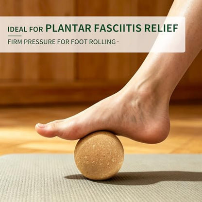 Cork Massage Balls-2 Pack Trigger Point & Myofascial Release Balls for Plantar Fasciitis, Foot, Back & Muscle Knots