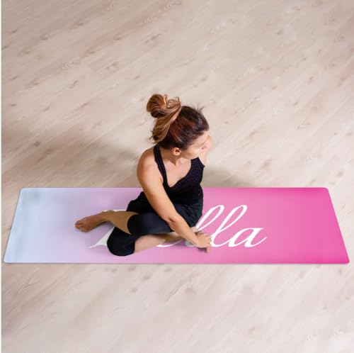 Custom Name Yoga Mat,Personalized Travel Yoga Exercise Mat,Non Slip,Perfect for Kids & Adults,Gradient Color D Series - color: Style 17