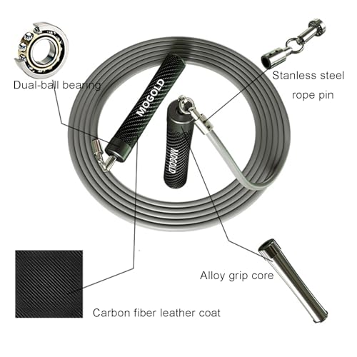 Weighted Jump Rope, 1LB - 3 Pre-Sized Lengths (M/L/XL) for Perfect Fit, No Adjustment Needed! Ergonomic Faux Leather Handle for HIIT, Strength, Cardio & Fat Burn