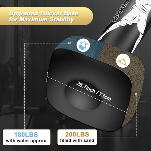 Punching Bag for Adults, 70" Boxing Bag with Stand, Freestanding Heavy Bag with Boxing Gloves, Reflex Ball Set, Kickboxing Bag Training Equipment for Muay Thai, MMA, Gym, Training, Fitness - style: White Athlete - Accessories Not Included