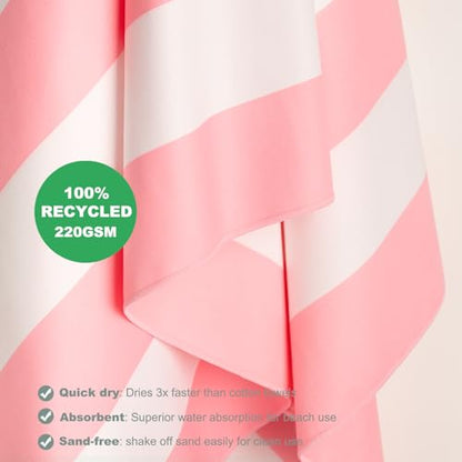 Your Choice Microfiber Beach Towel Sand-Free Quick Dry (67"x35"/60"x30") - color: C-malibu Pink, size: Extra Large(67x35")
