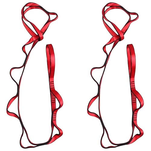 2Pcs Adjustable Anti-Gravity Chrysanthemum Swing Flying Stretch Belt Rope Climbing Daisy Chains Extension Yoga Belt Hanging - color: Red, size: 1.5M