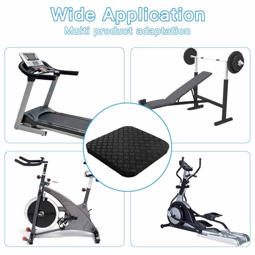 Non-Slip Treadmill Mat Pads, 4x4 Inch High Density Silicone Exercise Equipment Mat - Double-Sided Anti Vibration Pad for Treadmill, Walking Pad, Exercise Bike, Floor Protection