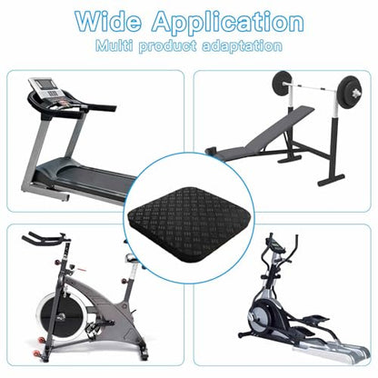 Non-Slip Treadmill Mat Pads, 4x4 Inch High Density Silicone Exercise Equipment Mat - Double-Sided Anti Vibration Pad for Treadmill, Walking Pad, Exercise Bike, Floor Protection