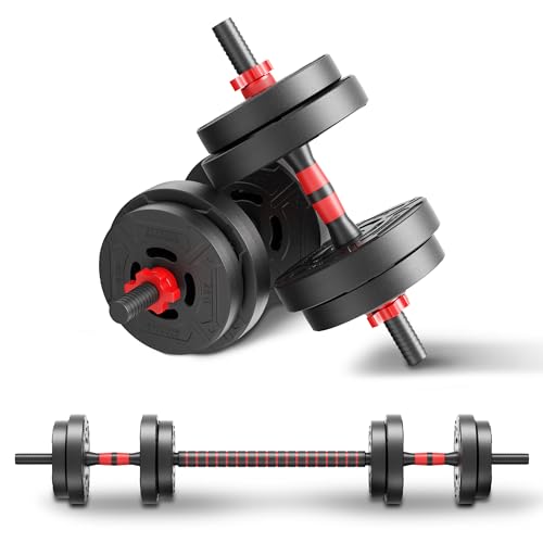 Fitvids Adjustable Dumbbell Set, 40/60LBS Free Weight Set, Multi-Functional Portable Changeable Dumbbell Barbell Kettlebell Set for Home, Multiple Style - size: 40LBS Set, 2in1