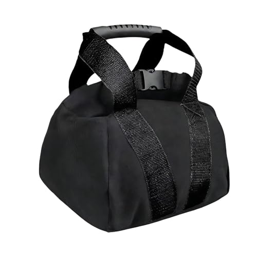 Sandbag Workout – Canvas 25.5x25x17cm | Adjustable Weight Fitness Sand Bag Kettlebell | Strength Training Exercise Equipment For Women Men Home Gym Yoga Sports Use - color: Black