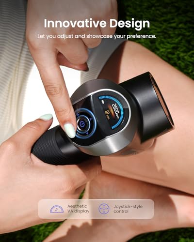 RENPHO Ascend Professional Massage Gun, Fathers Day Dad Gifts, FSA Eligible HSA, Adjustable 6-12mm Amplitude for Customized Intensity, Deep Tissue Percussion Massager with 5 Speeds, 5 Attachments - color: Haze Black