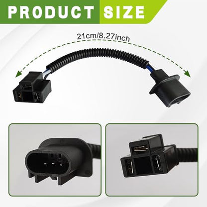 2PCS H13 9008 Male to H4 9003 Female Wiring Harness Adapters, Headlight Wiring Harness, Heavy Duty Retrofit Pigtail Socket, Car Bulb Modification Accessory Compatible with Jeep Wrangler JK JKU