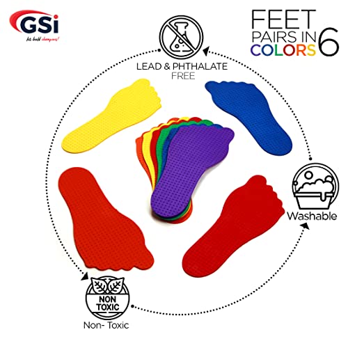 GSi Spot Markers – Non-Slip Non-Toxic Poly Spots – Floor Markers for PE, Sports & Classroom Activities - size: 2.⁠ ⁠Feet