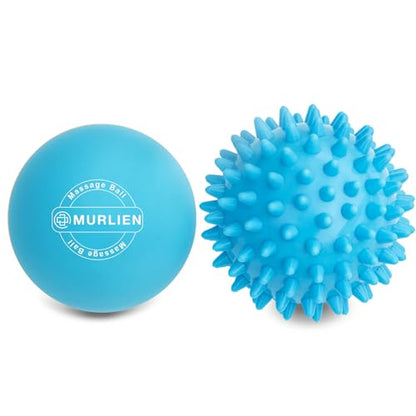 Massage Ball Set, Spiky Ball & Lacrosse Ball for Body Massage, Muscle Relief, Deep Tissue, Myofascial Release, Massager for Neck, Shoulder, Back, Foot or Muscle Tension (Blue)