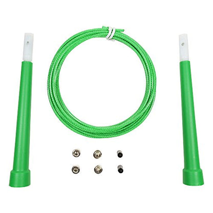 10 FT Adjustable Speed Jump Rope for Crossfit Boxing MMA Double Unders WOD Skipping Workout Fitness Cardio Endurance Training Martial Arts - Adjustable for Men, Women, Children - color: Green