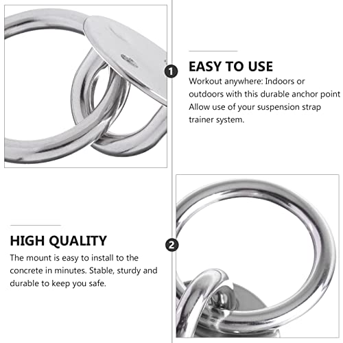WOONEKY 1Set Suspension Trainer Bracket Heavy Duty Ceiling Anchor for Gymnastic Rings Yoga Swings Resistance Trainers Fixed Disk for Mounting