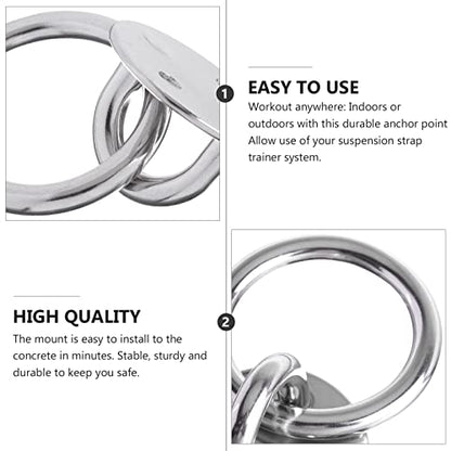 WOONEKY 1Set Suspension Trainer Bracket Heavy Duty Ceiling Anchor for Gymnastic Rings Yoga Swings Resistance Trainers Fixed Disk for Mounting